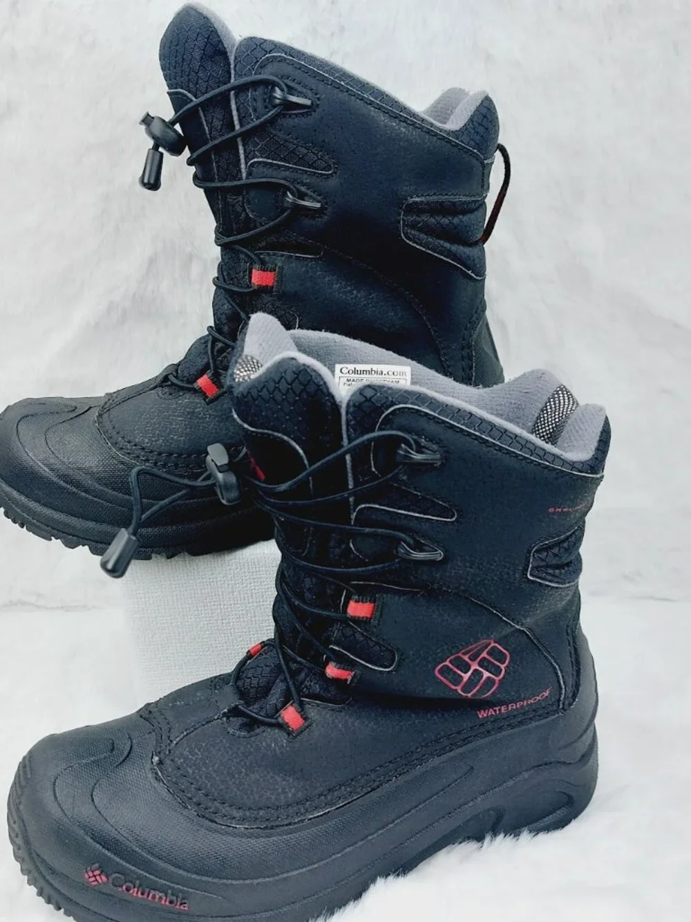 Columbia Boys' Black Red Rocket Bugaboot Plus III Omni-Heat Winter Boots Size 6